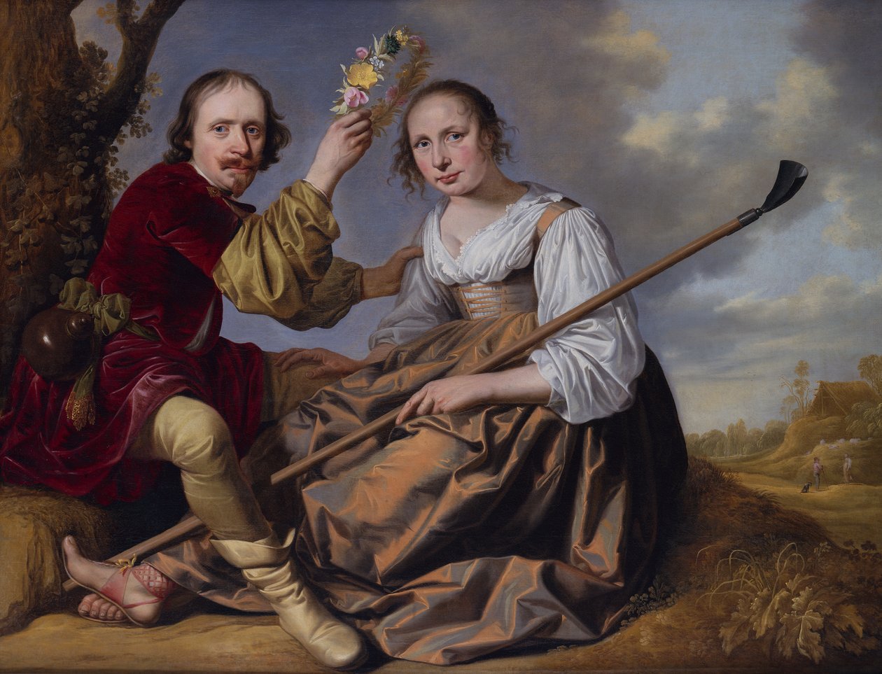 Egy pár lelkipásztori tájon (olaj, vászon) alkotó: Jacob Gerritsz Cuyp