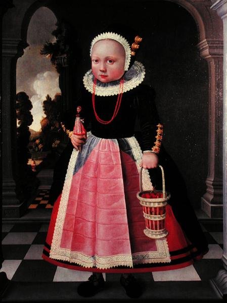 Portré egy kislányról, kezében egy babával és egy kosárral alkotó: Jacob Gerritsz Cuyp