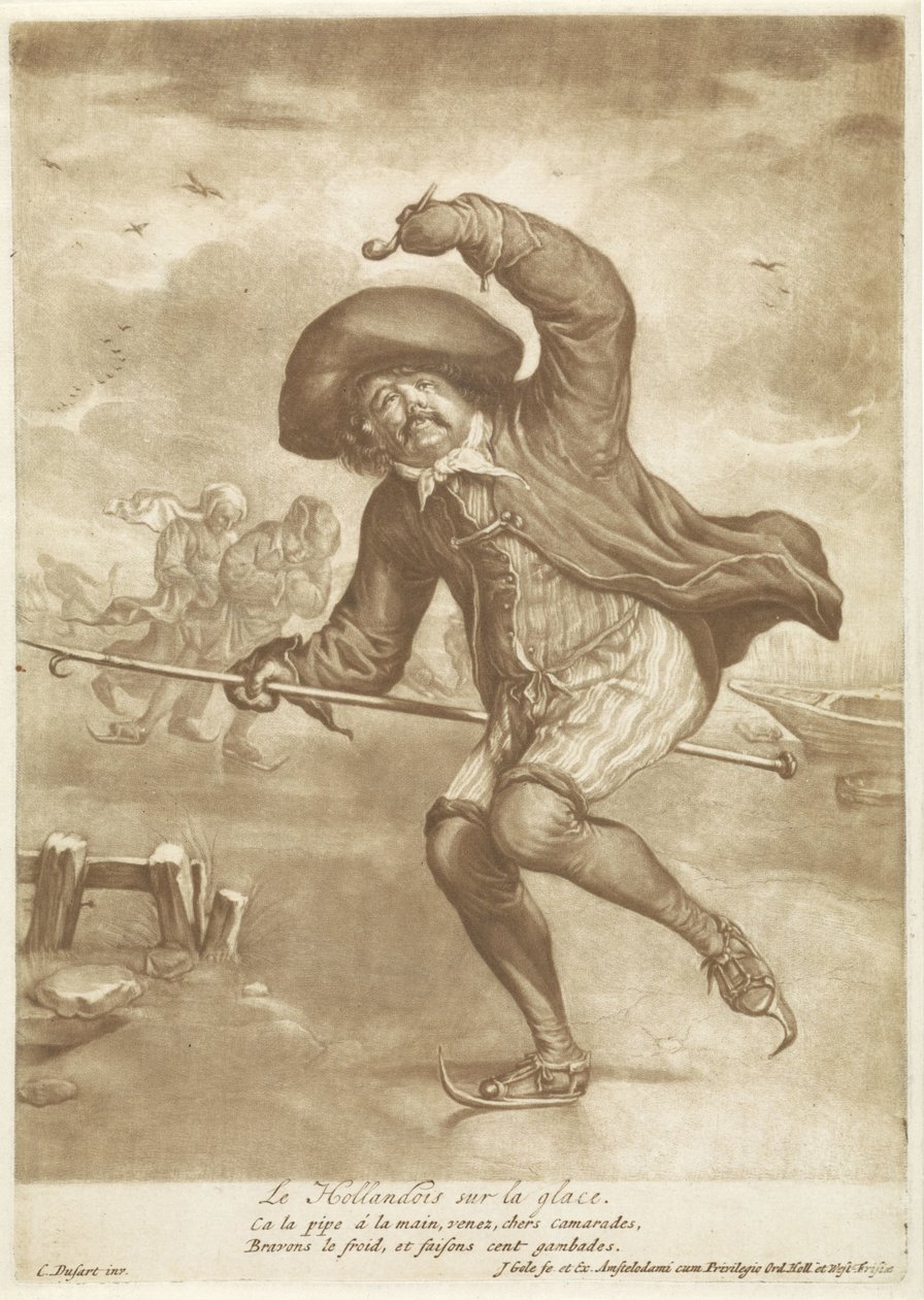 korcsolyázó Le Hollandois sur la glace (cím a tárgyon) alkotó: Jacob Gole