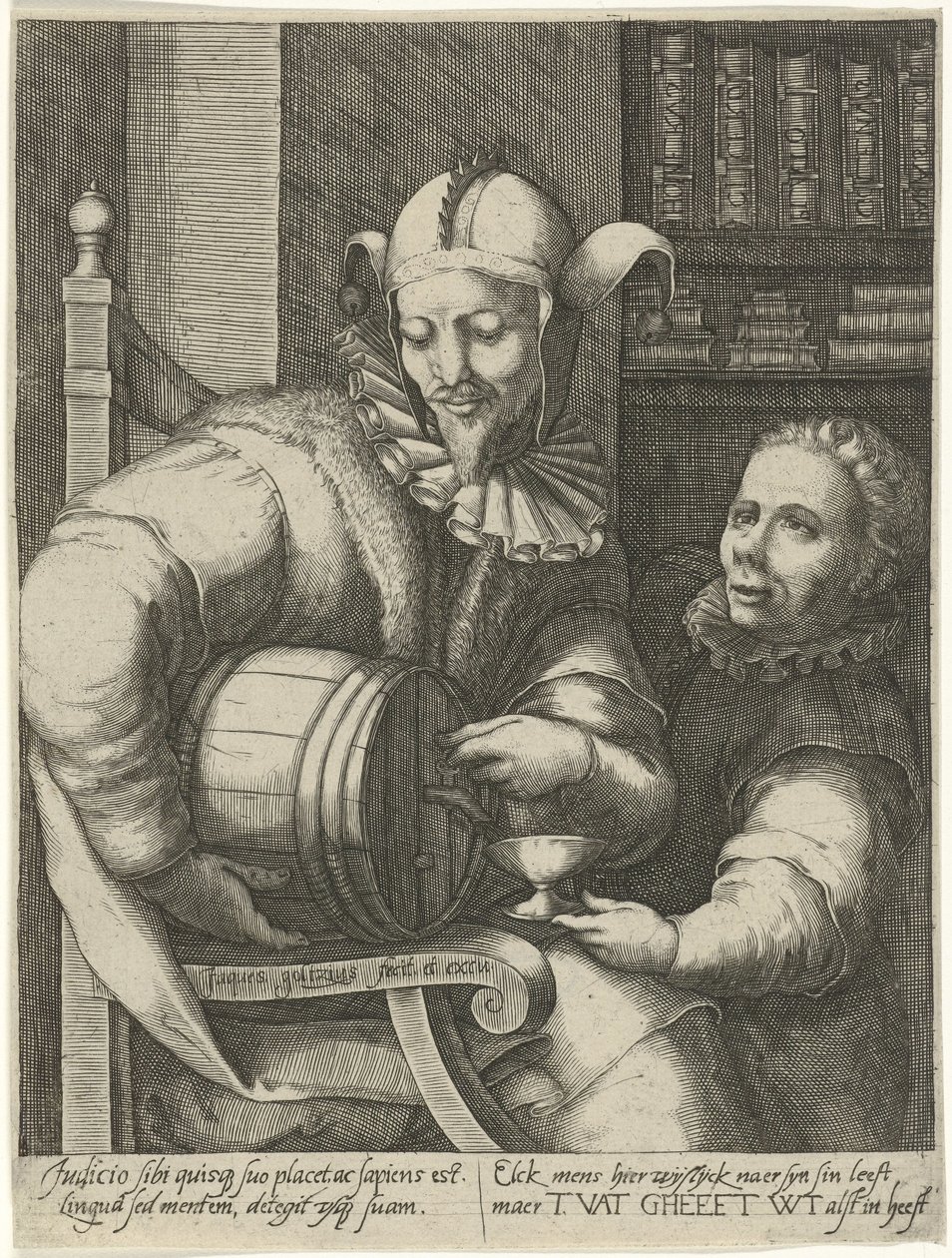 Jester egy hordó borral alkotó: Jacob Goltzius (II)