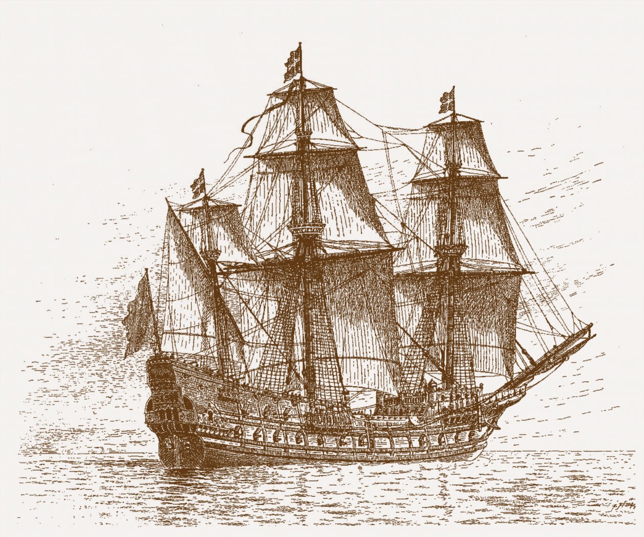 A Mars Makalös svéd zászlóshajó a gotland-ölandi csata előtt, 1564. május 30-31. 1908 alkotó: Jacob Hagg