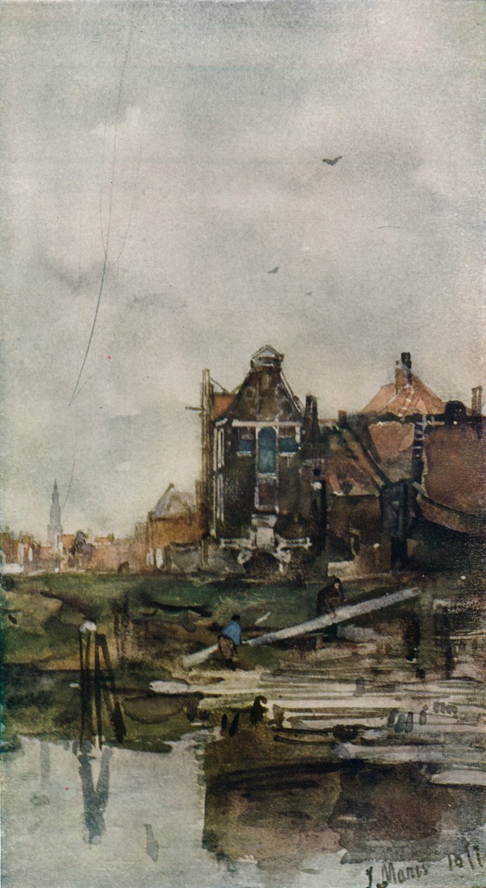 „Régi házak, Amszterdam”, 1870 alkotó: Jacob Henricus Maris