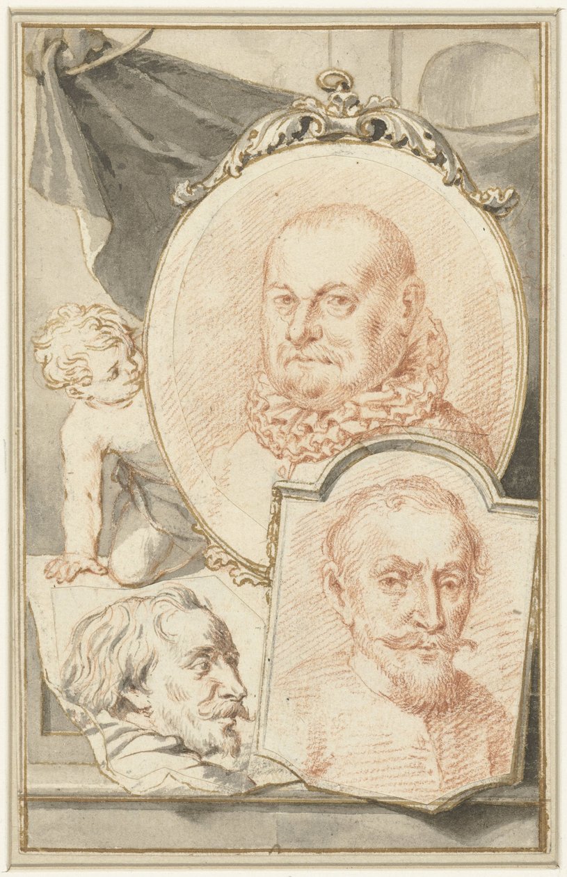 Roelant Savery, Frans Snijders és Theodoroor Rombouts portréi alkotó: Jacob Houbraken