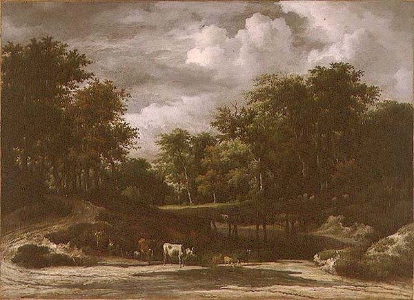 Egy erdei táj (olaj, vászon) alkotó: Jacob van Ruisdael