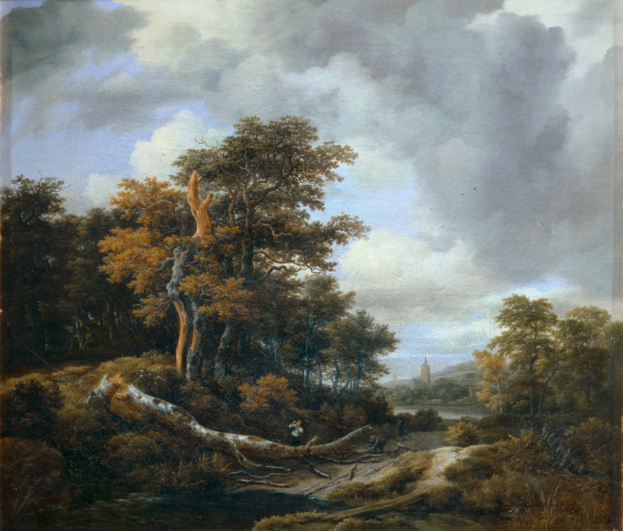 Bejárat egy fából készült ... alkotó: Jacob Isaaksz. or Isaacksz. van Ruisdael