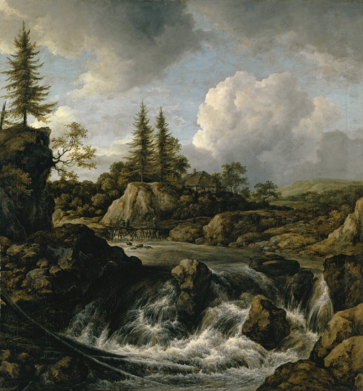 Táj vízeséssel, 1660 körül alkotó: Jacob van Ruisdael
