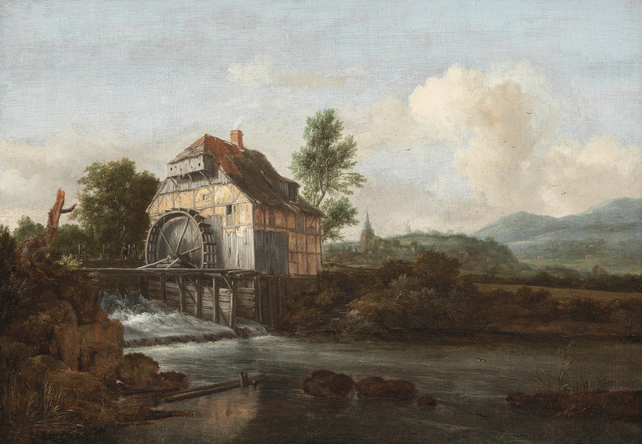 Táj vízimalommal, 1680 körül alkotó: Jacob van Ruisdael