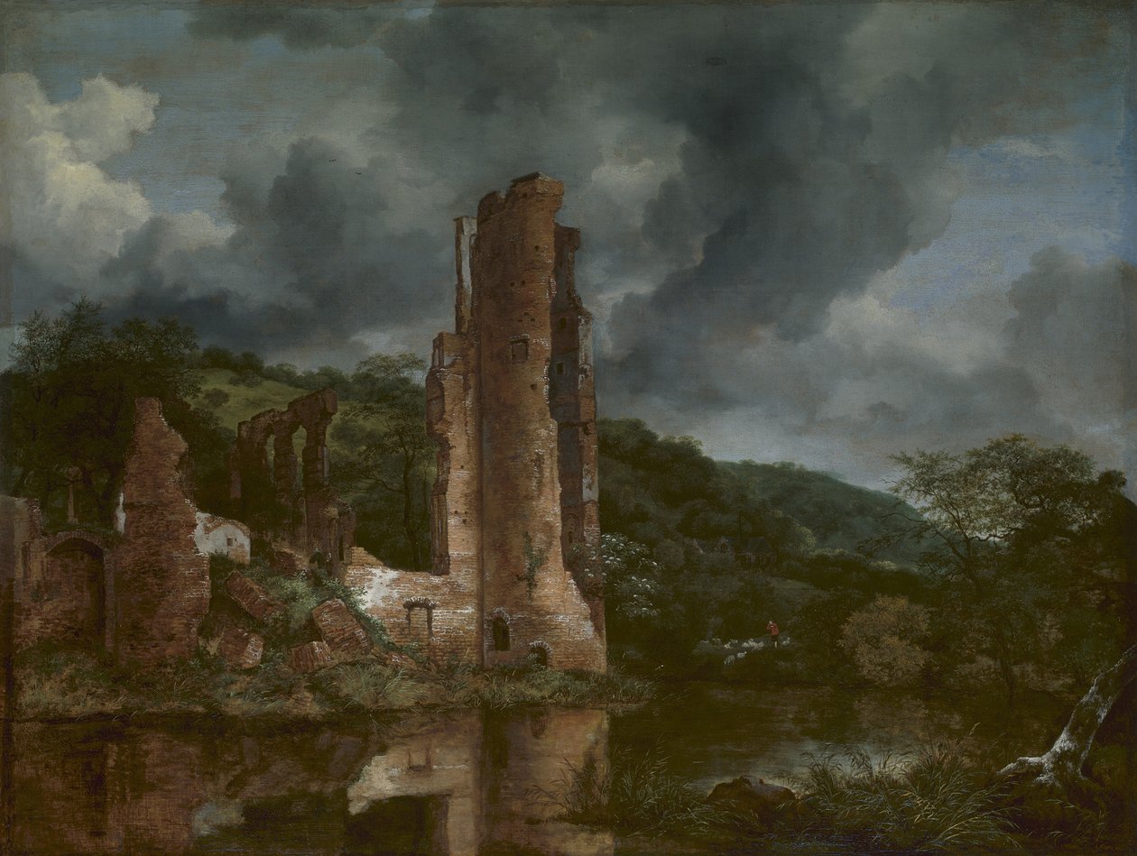 Táj az egmondi vár romjaival, 1650-55 alkotó: Jacob van Ruisdael