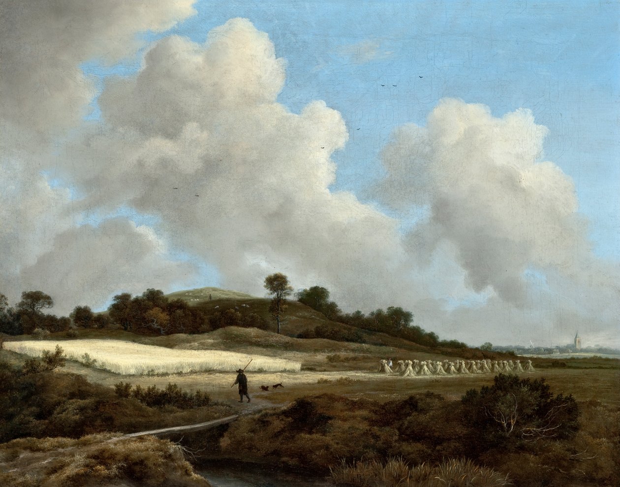 Grainfields kilátása egy távoli várossal, 1670 körül alkotó: Jacob van Ruisdael