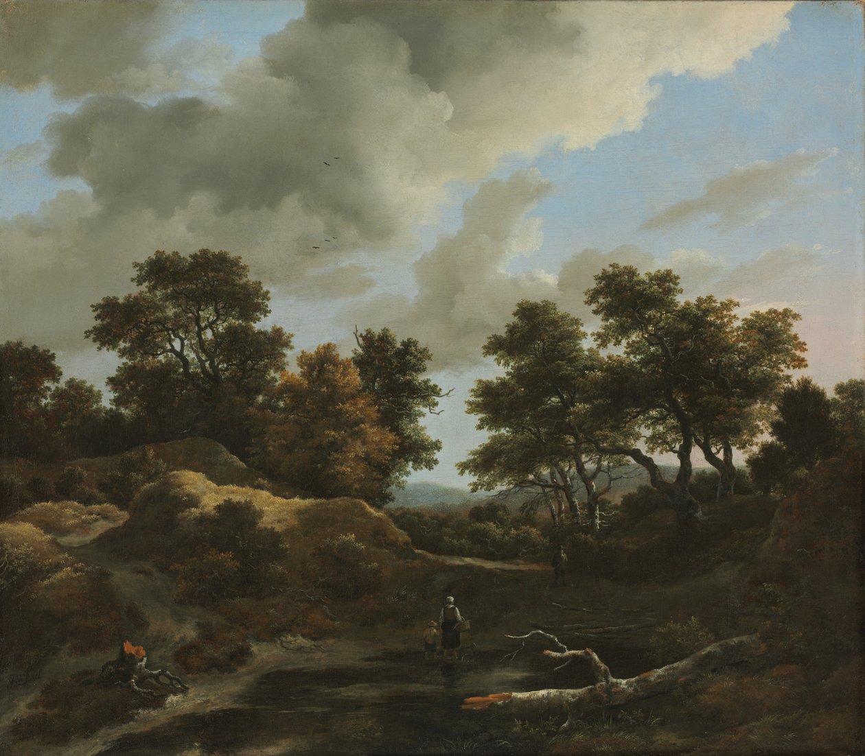 Erdős és dombos táj, 1660-as évek alkotó: Jacob van Ruisdael