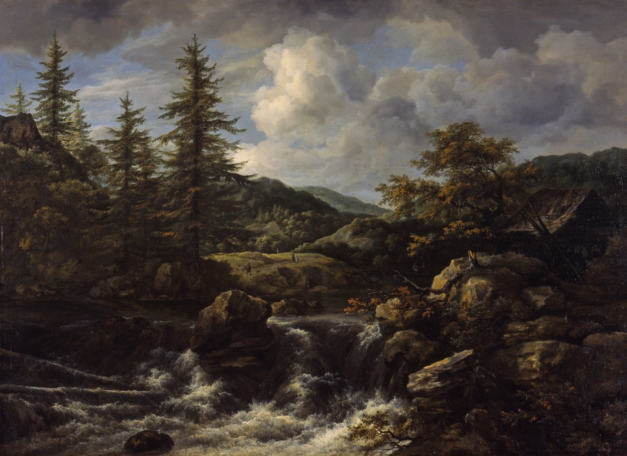 erdős táj vízeséssel, 1665-1670 körül alkotó: Jacob van Ruisdael