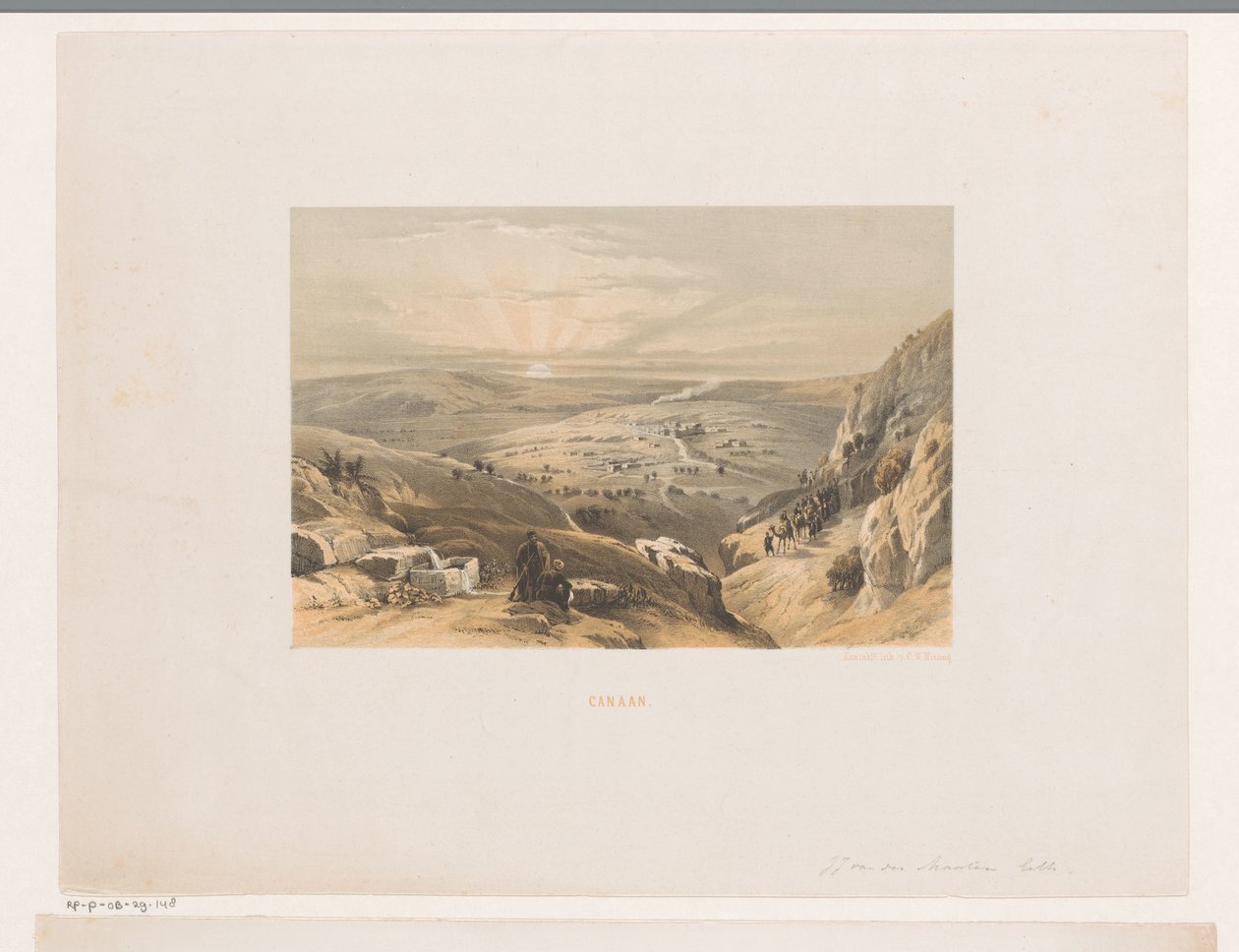 Kilátás a Kánaánra napkeltével Kánaán (cím a tárgyon) alkotó: Jacob Jan van der Maaten (attributed to)