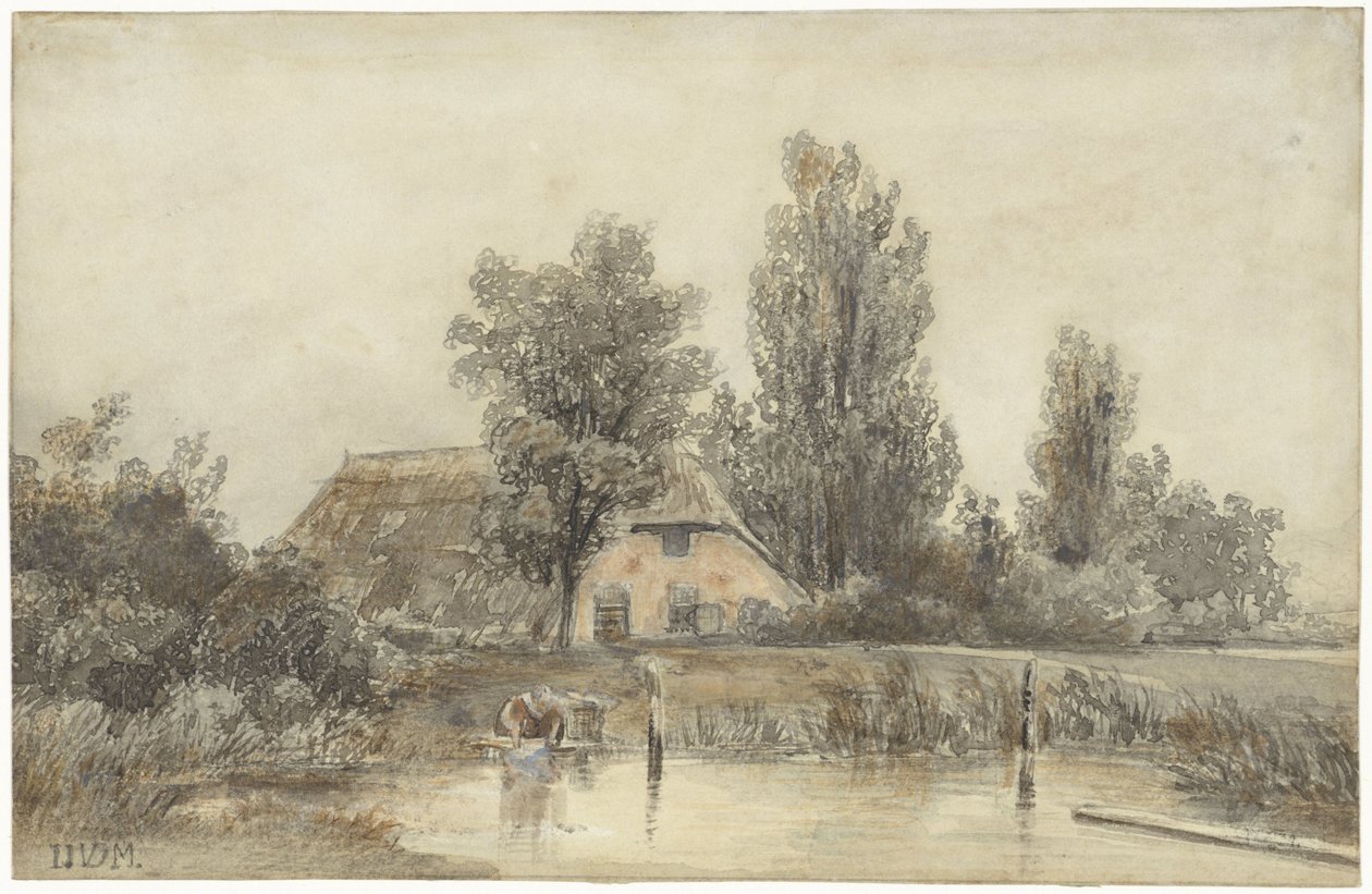 Farm és egy gyantázó nő alkotó: Jacob Jan van der Maaten