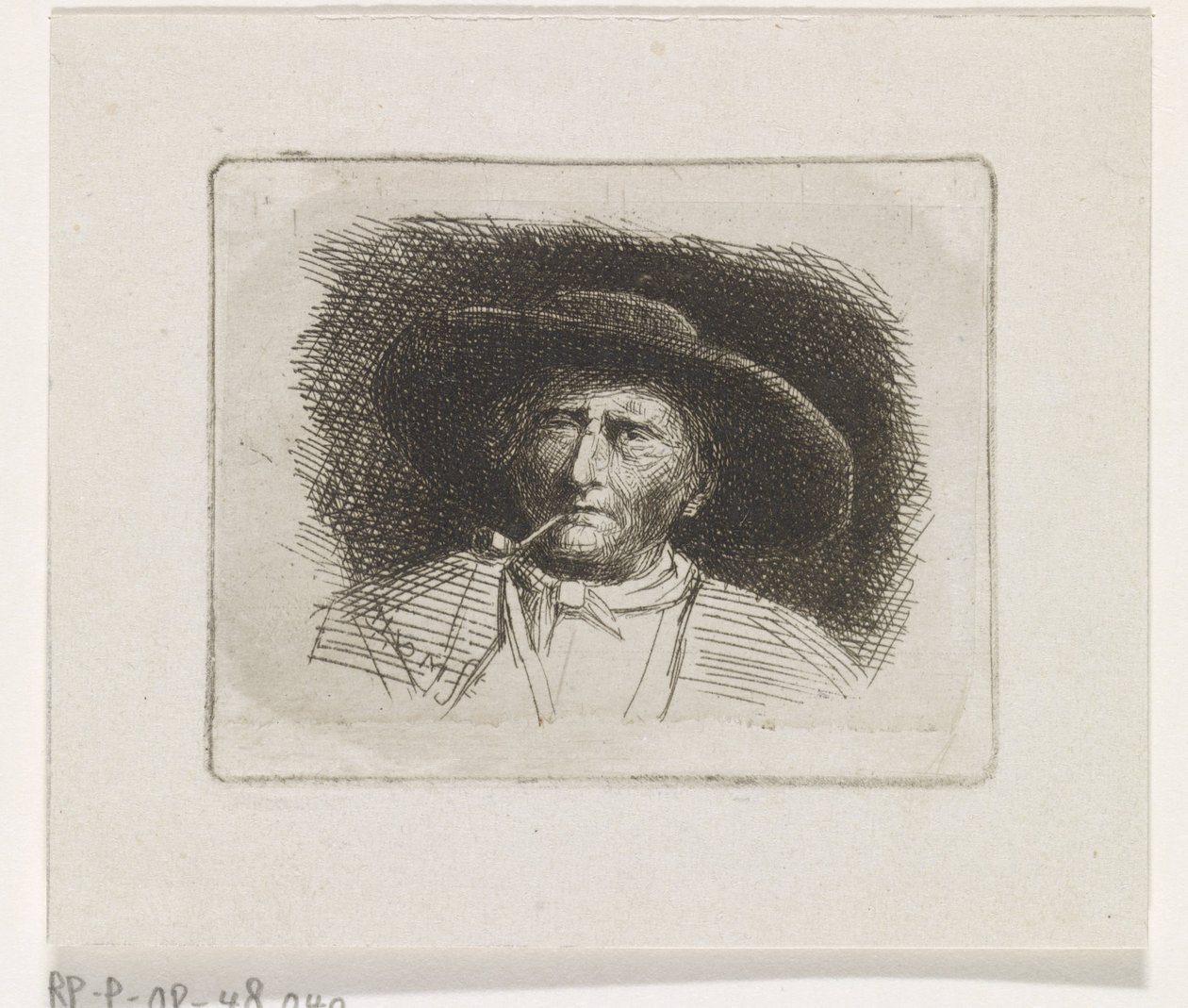 Egy pipával rendelkező férfi feje alkotó: Jacob Jan van der Maaten