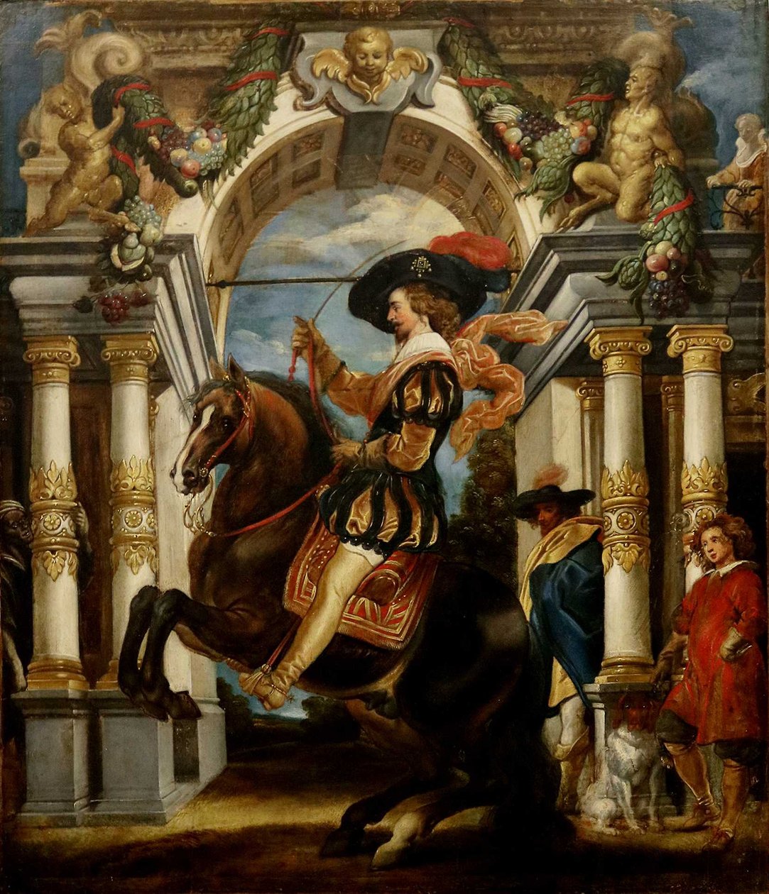 Egy lovas, aki a levade-ot hajtja végre alkotó: Jacob Jordaens