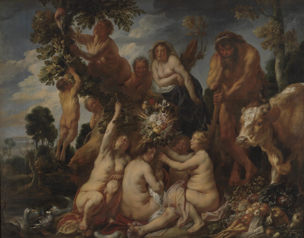 Acheloust legyőzte Hercules. A bőségszaru eredete. (A gyümölcsösség allegóriája) alkotó: Jacob Jordaens