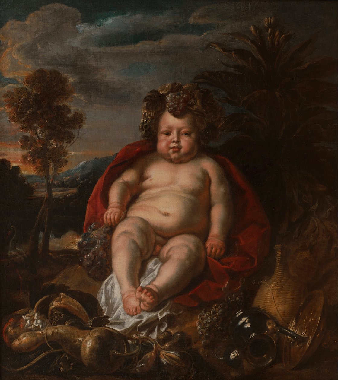 Bacchus gyermekként - Jordaens, Jacob (1593-1678) - c. 1640 - Olaj, vászon - 121x106 - Wilanow Palota Múzeum alkotó: Jacob Jordaens