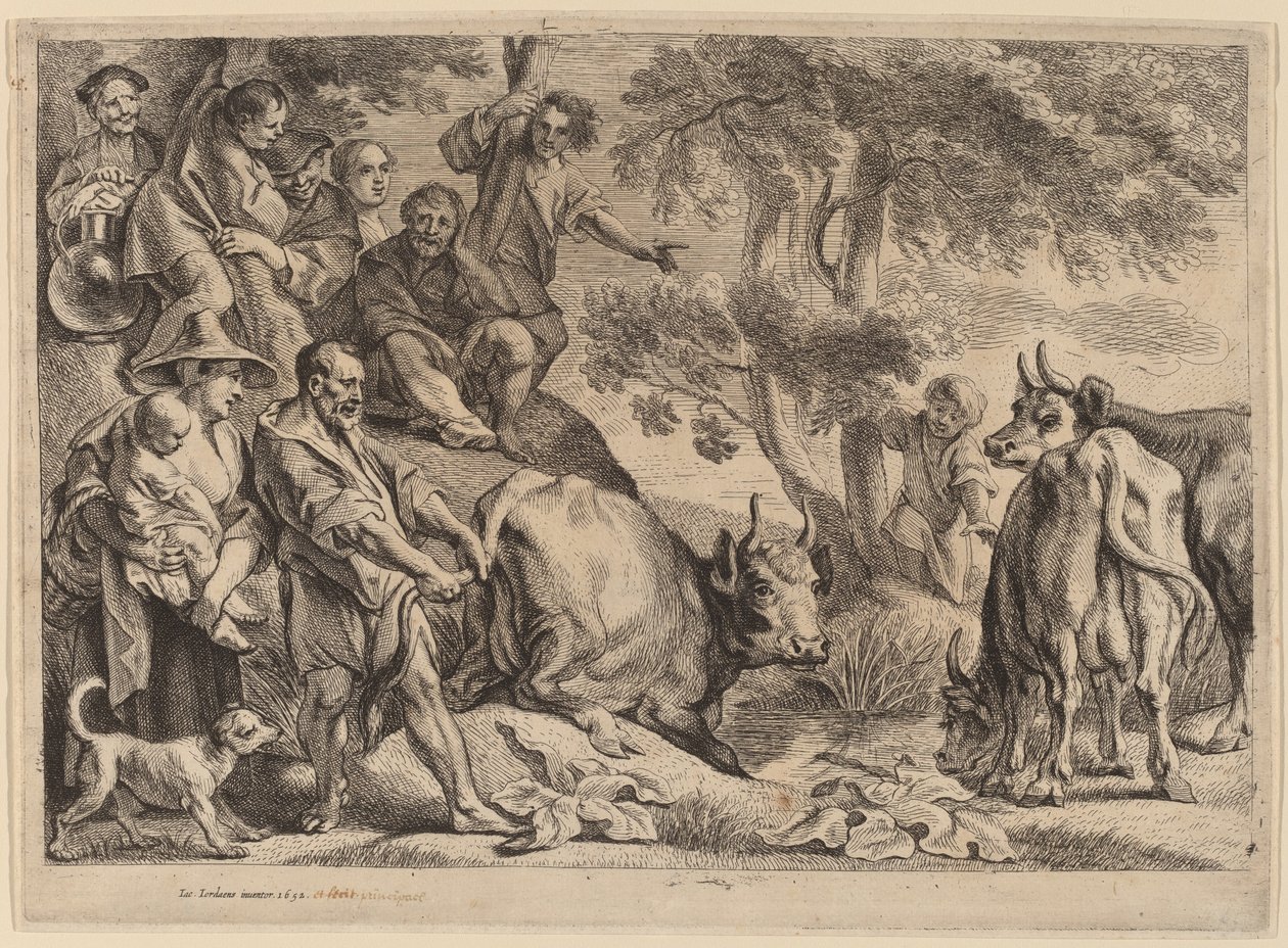 A Cacus kirabolja Herkules marháját alkotó: Jacob Jordaens