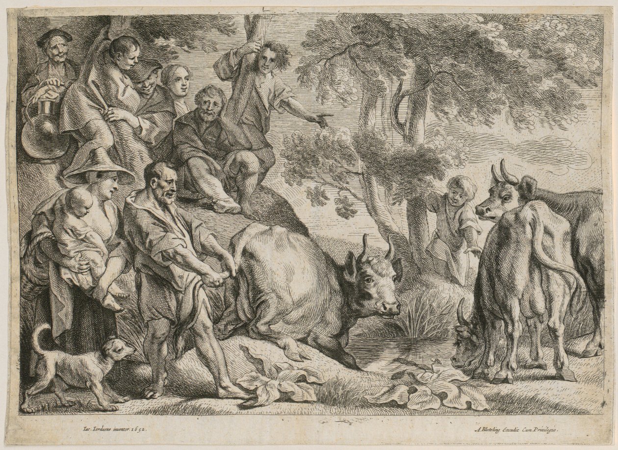 Cacus elrabolja Herkules szarvasmarháját alkotó: Jacob Jordaens