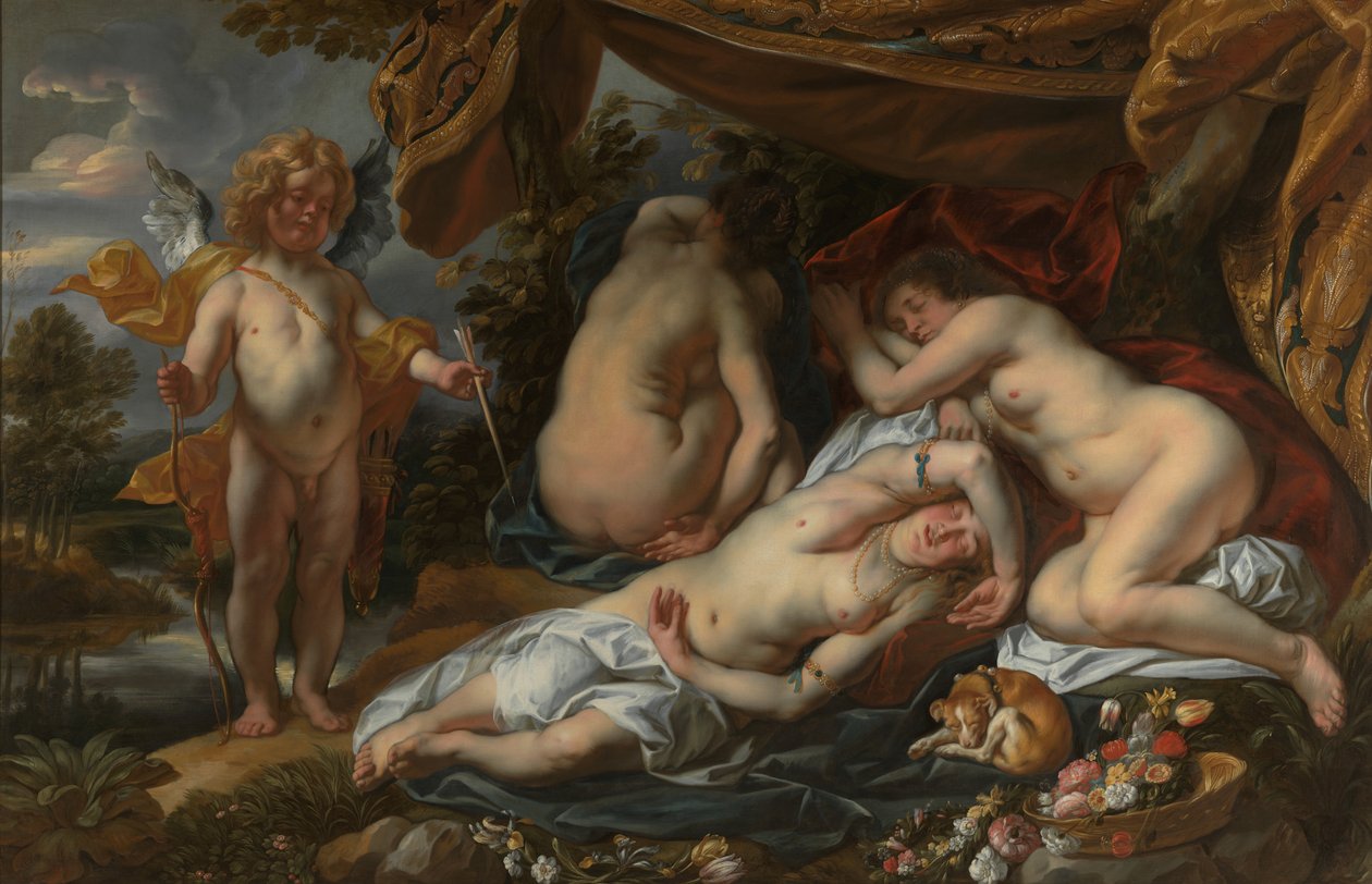 Ámor és Psyche (olaj, vászon) alkotó: Jacob Jordaens