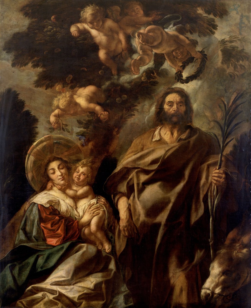 A nyugalom az Egyiptomba vezető út során alkotó: Jacob Jordaens