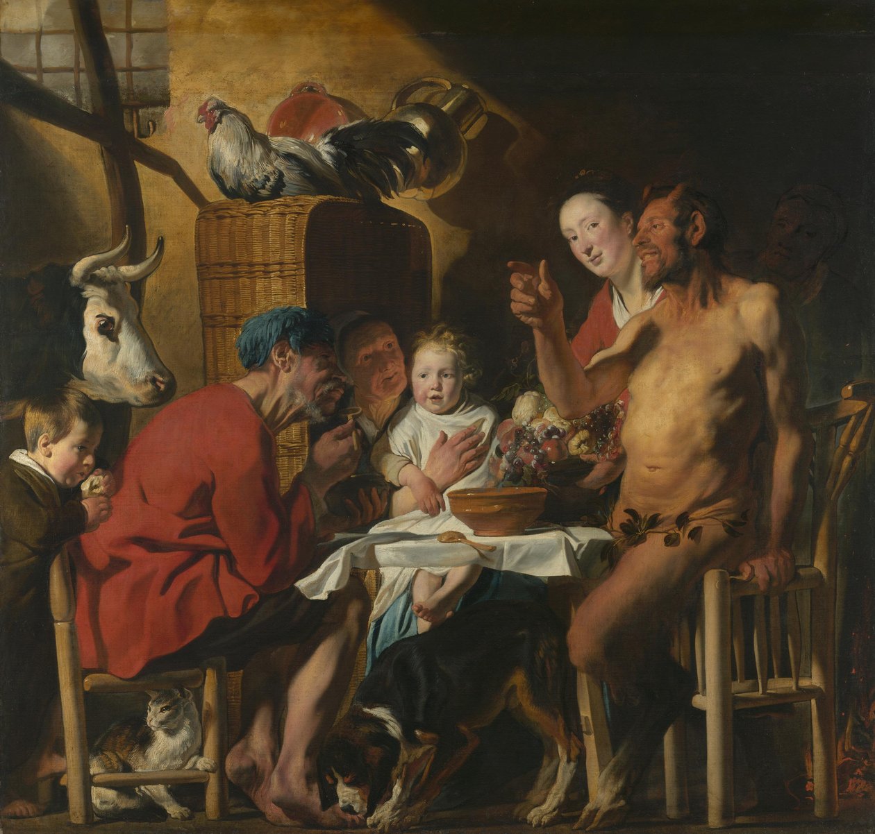A szatír a parasztnál alkotó: Jacob Jordaens