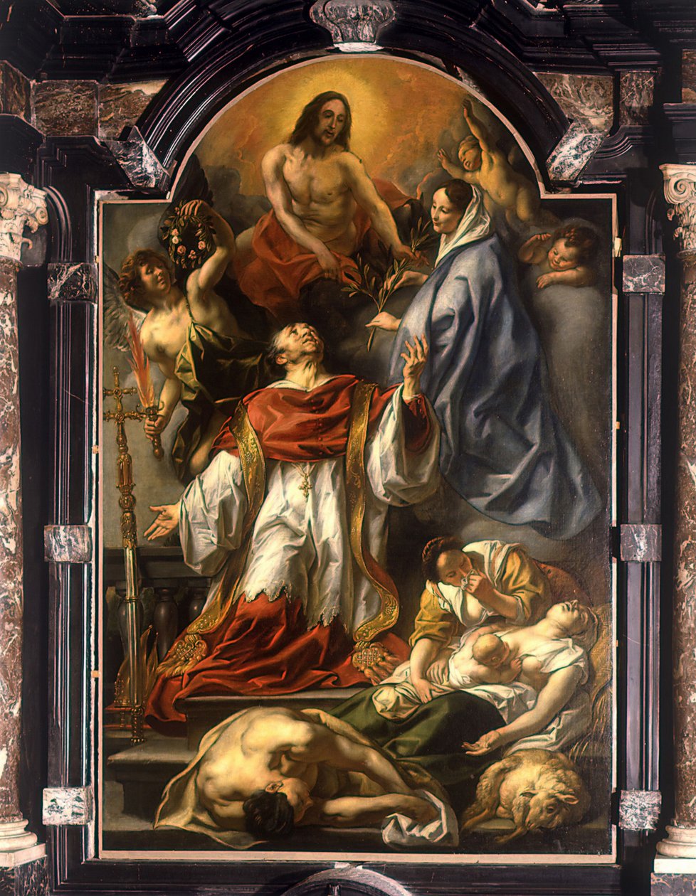 Holland: Szent Carolus Borromeus közbenjár a pestisben szenvedőkért Carolus Borromeus közbenjár a pestisben szenvedőkért alkotó: Jacob Jordaens