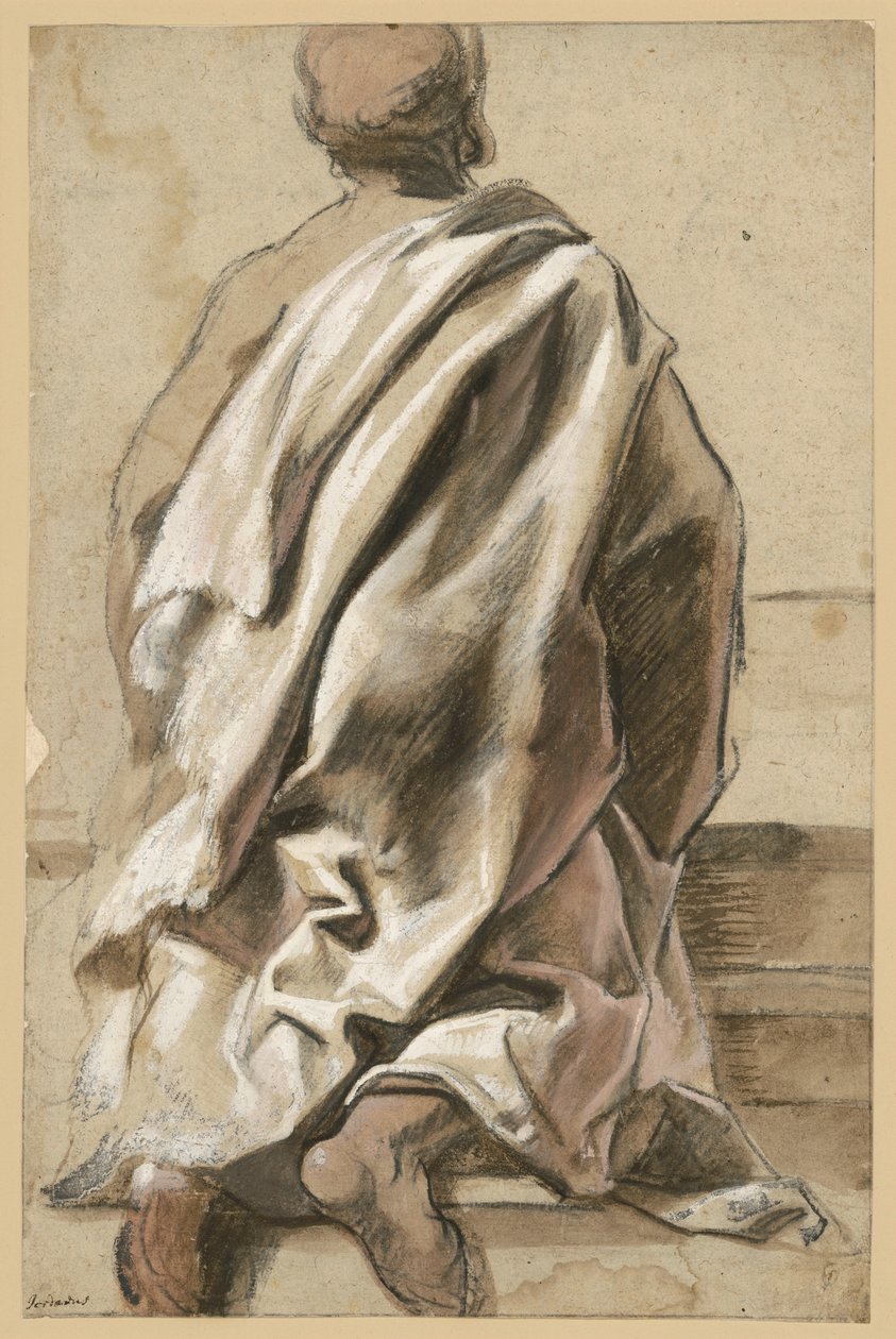 Egy térdelő apostol ruhájának vázlata alkotó: Jacob Jordaens