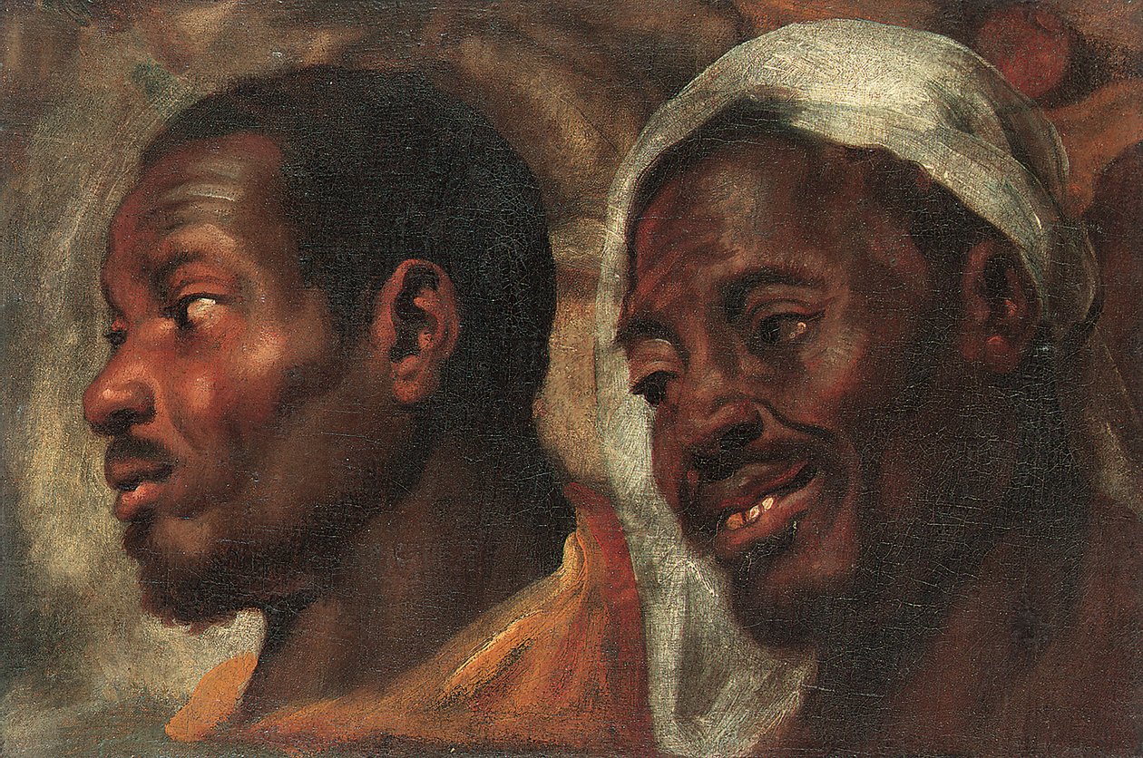 Két afrikai férfi fejtanulmányai (olaj, vászon) alkotó: Jacob Jordaens