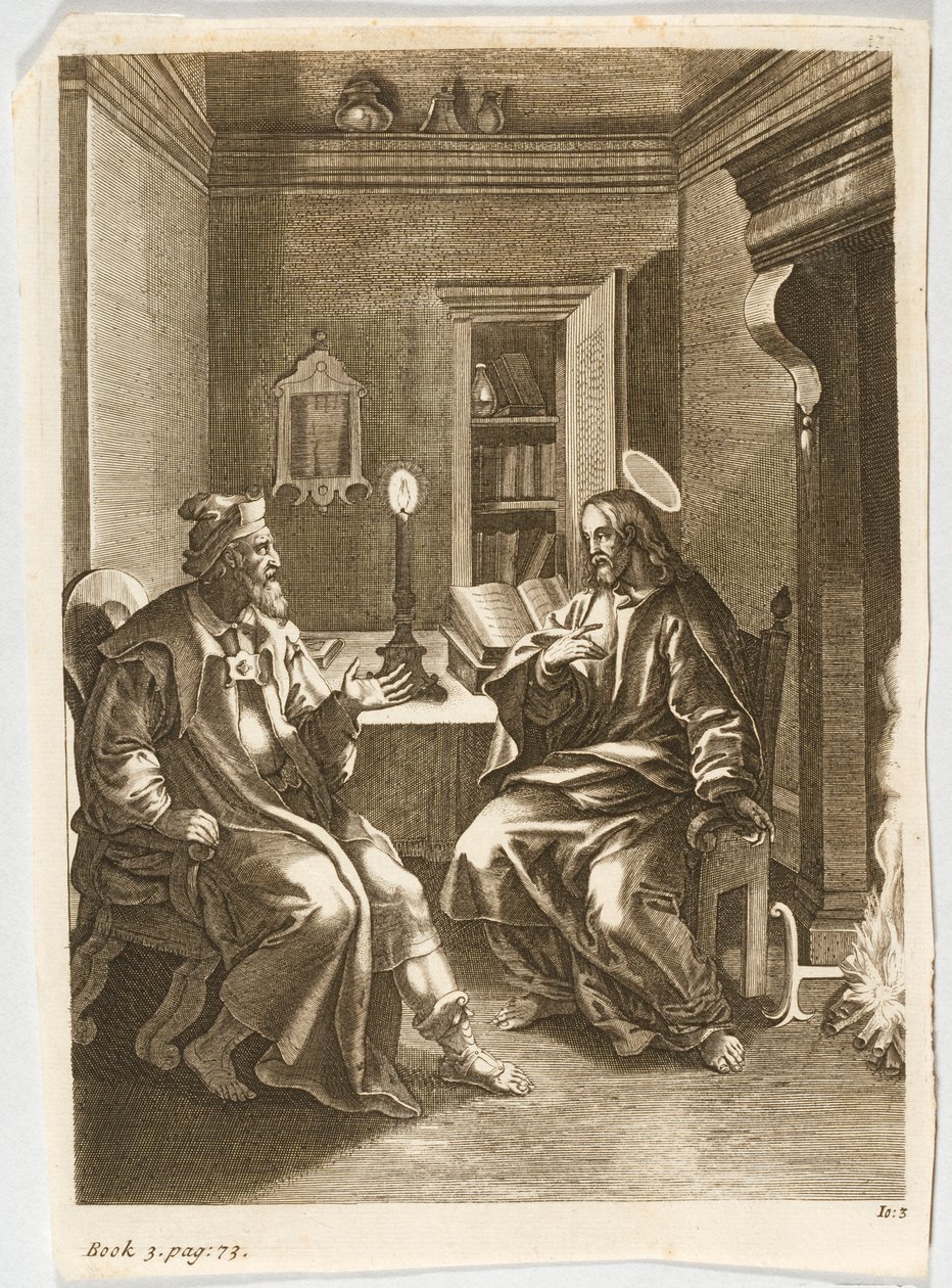 Jézus tanítja Nikodémust alkotó: Jacob Jordaens