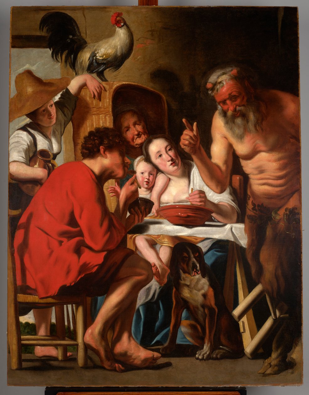 A szatír a parasztok vendégeként alkotó: Jacob Jordaens