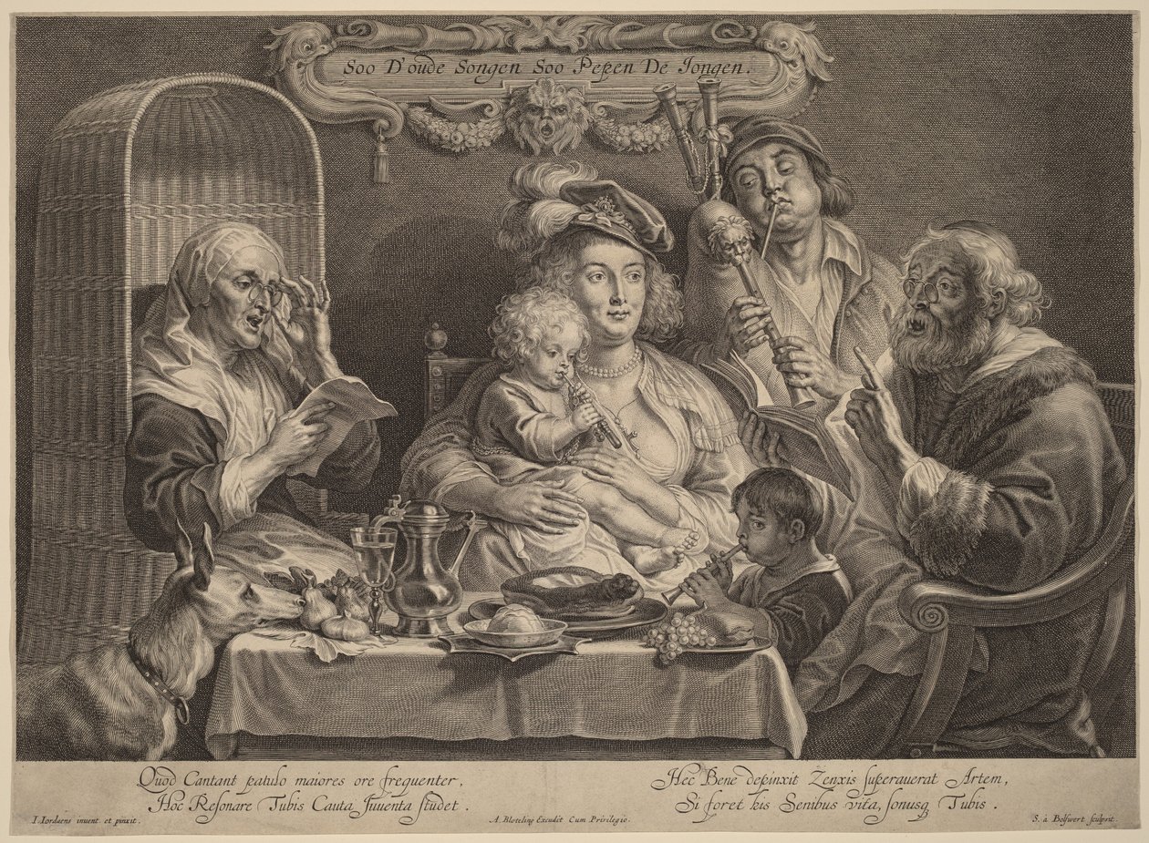 Ahogy az öregek énekelnek, úgy csivitelnek a fiatalok alkotó: Jacob Jordaens