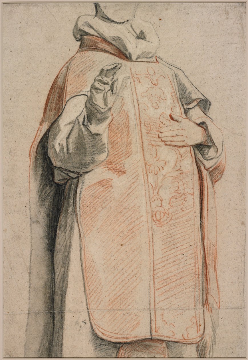 Tanulmány papi ruhát viselő alakról alkotó: Jacob Jordaens