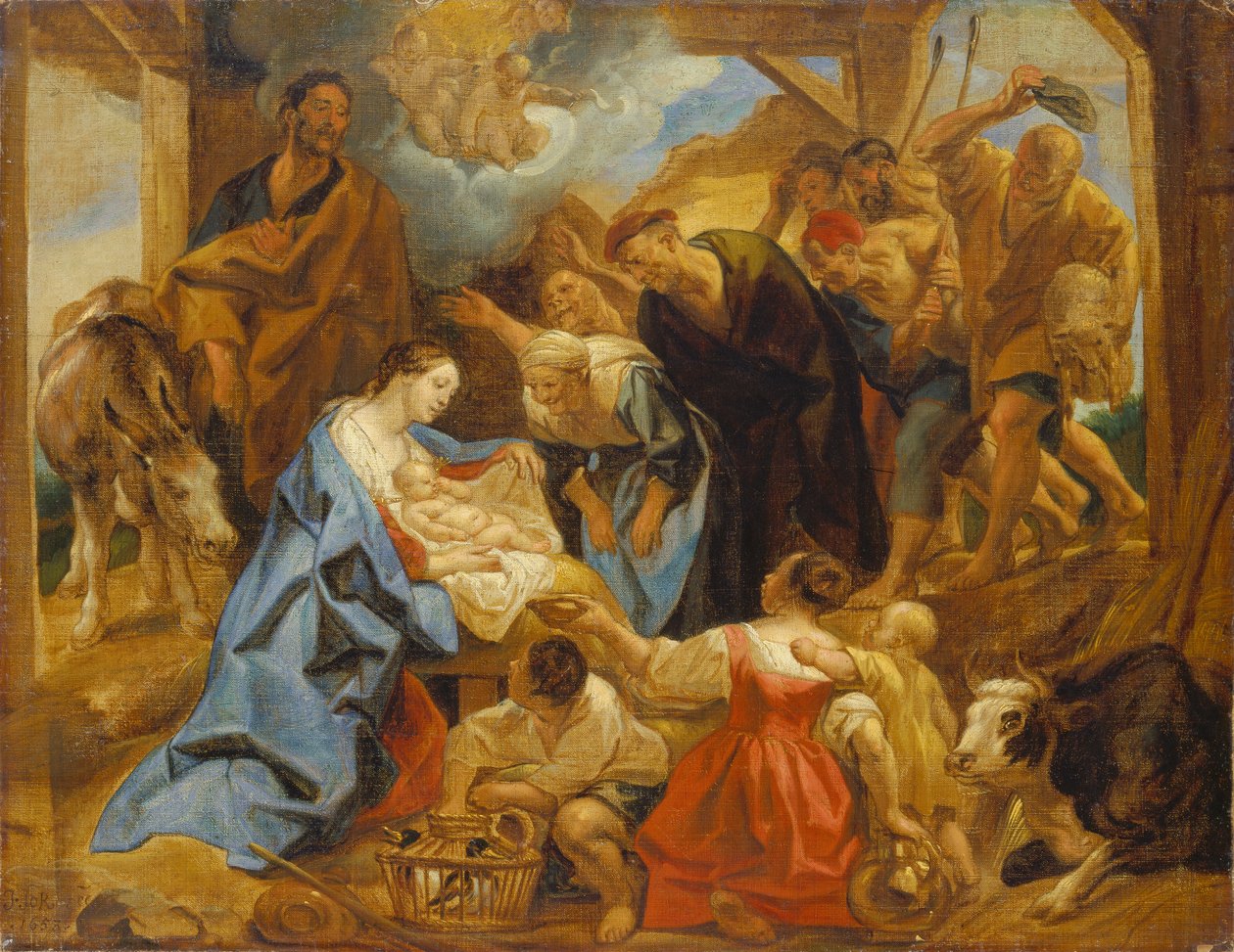 A pásztorok imádása alkotó: Jacob Jordaens