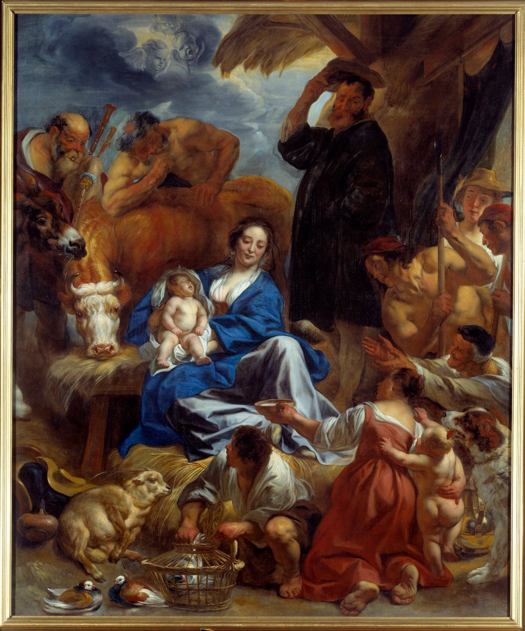 A Pásztorok imádása Jacob Jordaens (1593-1678) festménye (ec.flam.) 1616-1620 V. 1,95x1,22 m Lyon, Musee des Beaux Arts alkotó: Jacob Jordaens