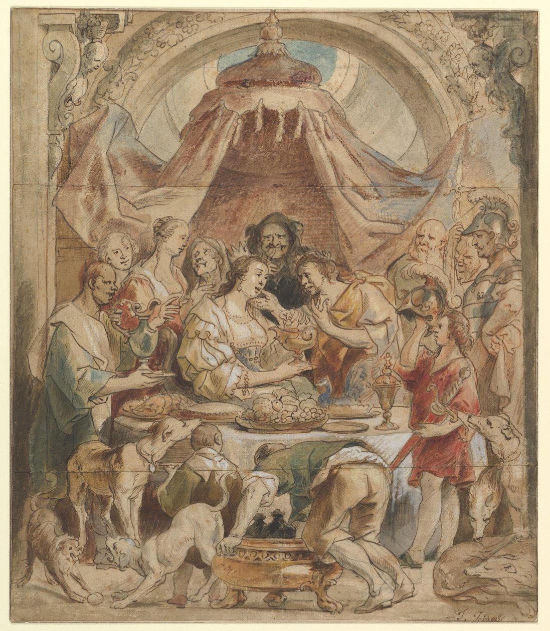 Antonius és Kleopátra bankettje alkotó: Jacob Jordaens