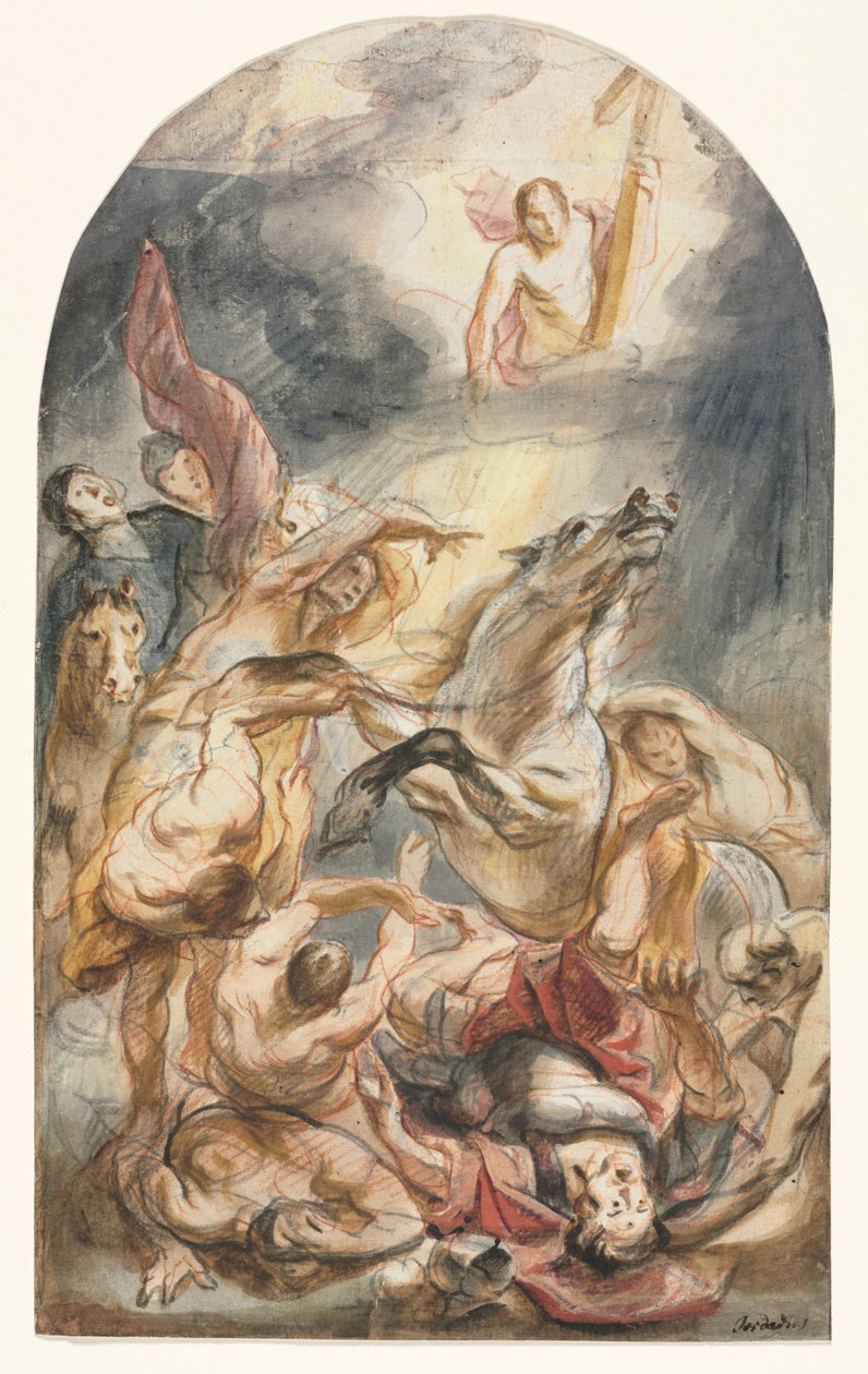 Saul megtérése Krisztussal és a kereszttel, c. 1645-1647. alkotó: Jacob Jordaens