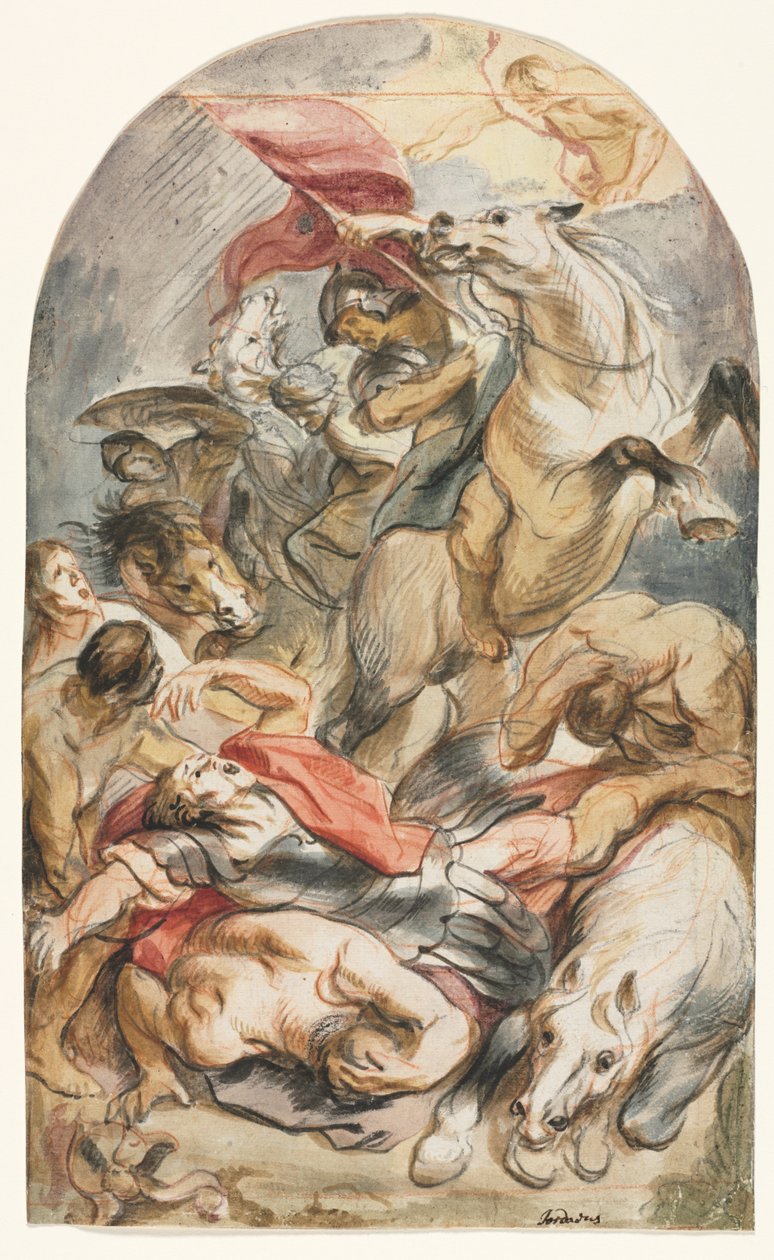 Saul megtérése lovassal és zászlóval alkotó: Jacob Jordaens