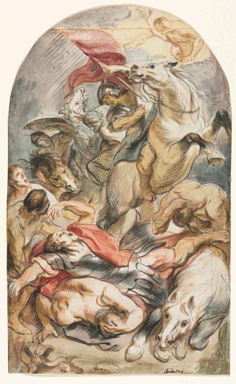 Saul megtérése lovassal és zászlóval, c. 1645-1647. alkotó: Jacob Jordaens