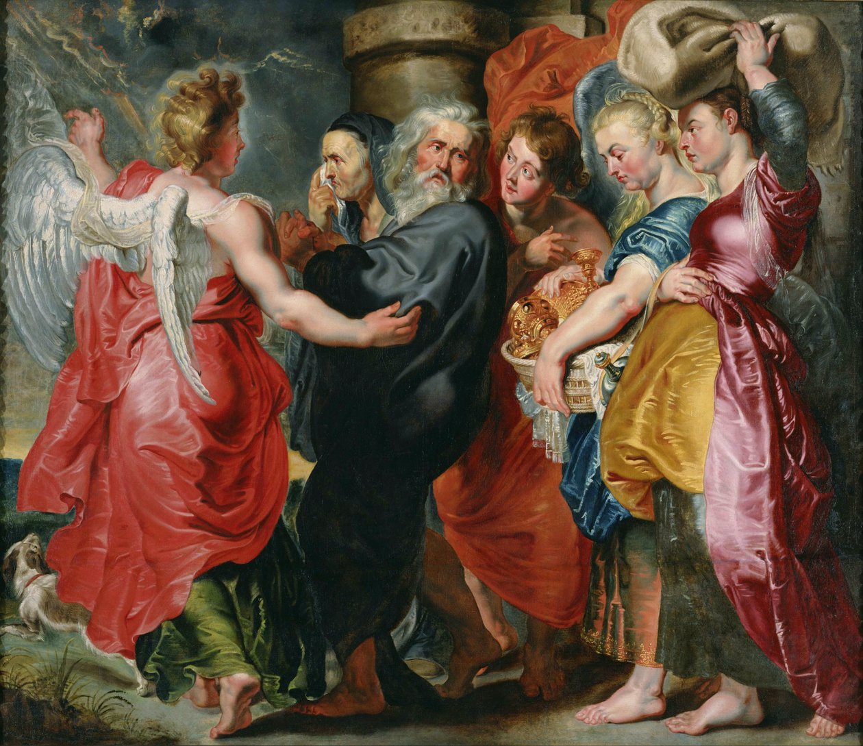 Lót és családja menekülése Szodomából Rubens után, c. 1618 alkotó: Jacob Jordaens
