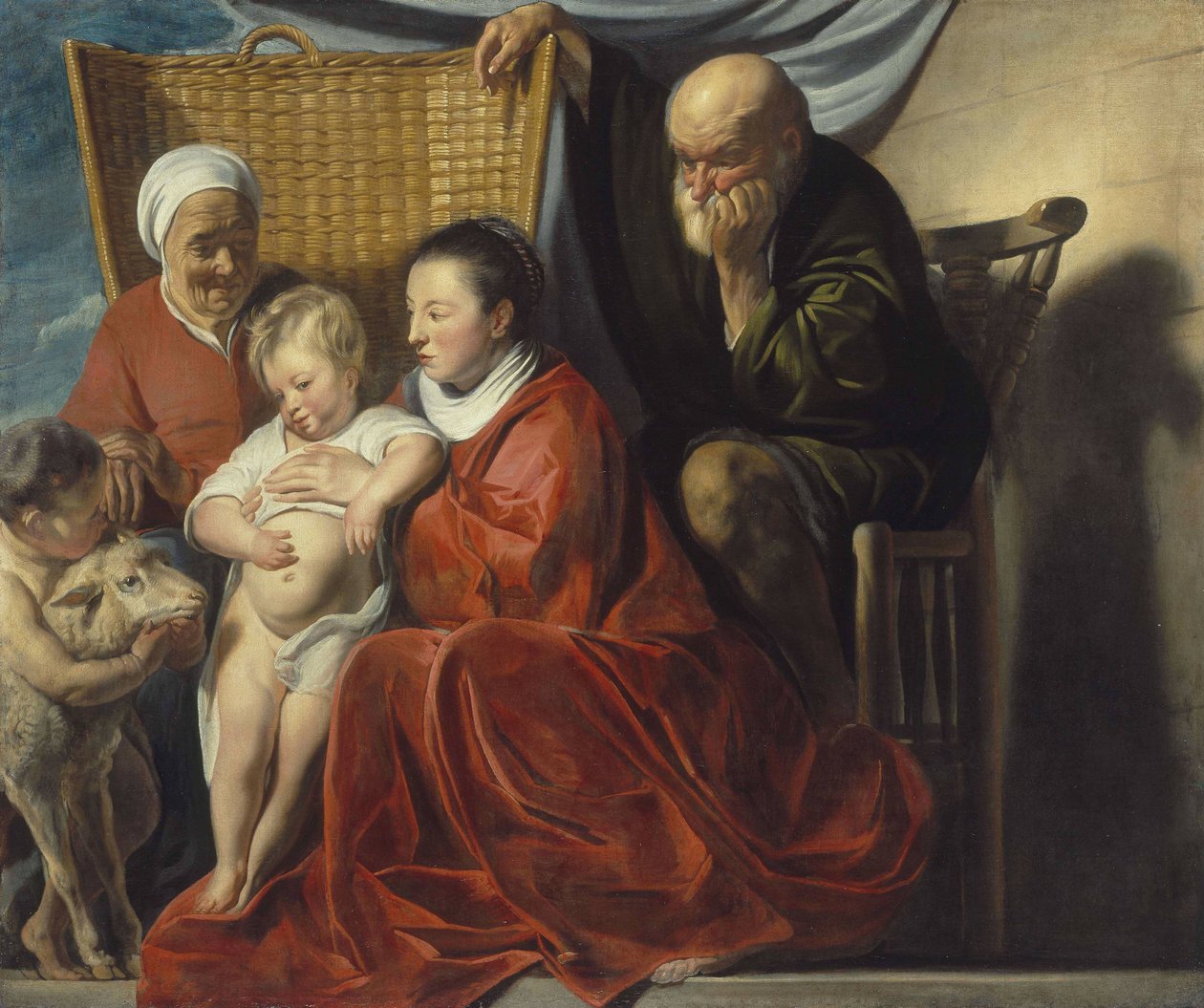A Szent Család Anna és a kisfiú, János társaságában alkotó: Jacob Jordaens