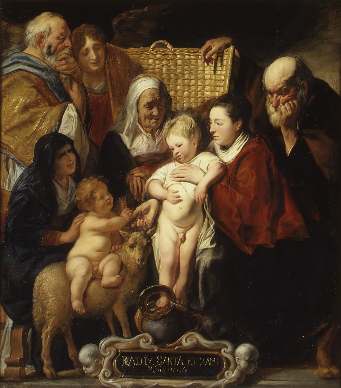 A Szent Család Szent Annával és a Fiatal Keresztelővel és szüleivel, 1620-as és 1650-es évek eleje. alkotó: Jacob Jordaens