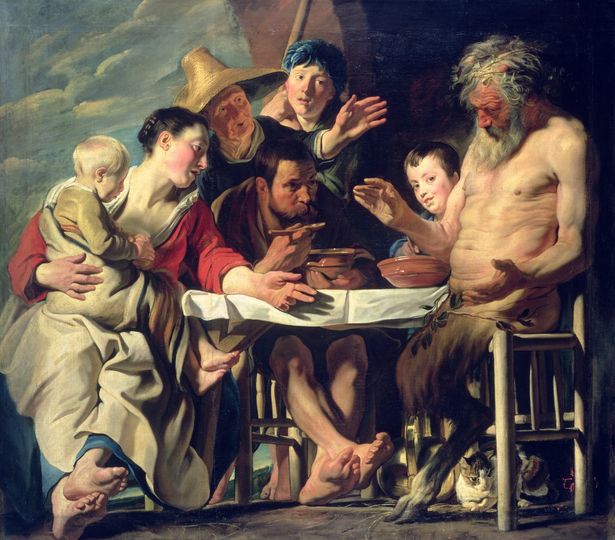 A szatír a parasztokkal, 1620 alkotó: Jacob Jordaens