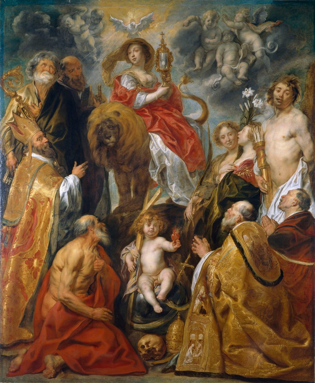 Az eucharisztia tisztelete alkotó: Jacob Jordaens