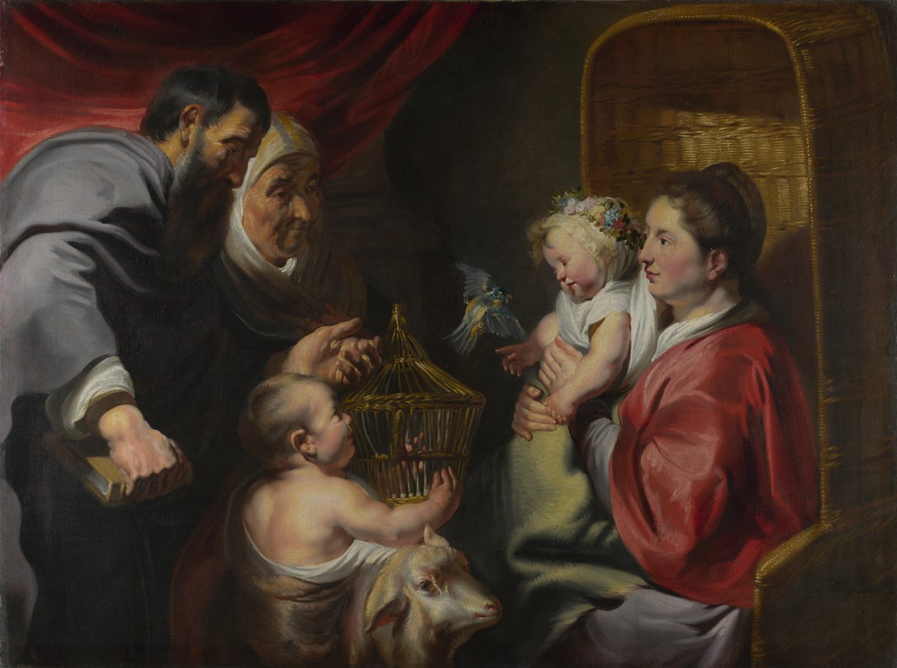 A Szűz és a Gyermek szentekkel Zakariással, Erzsébettel és Keresztelő Jánossal, c. 1620 alkotó: Jacob Jordaens