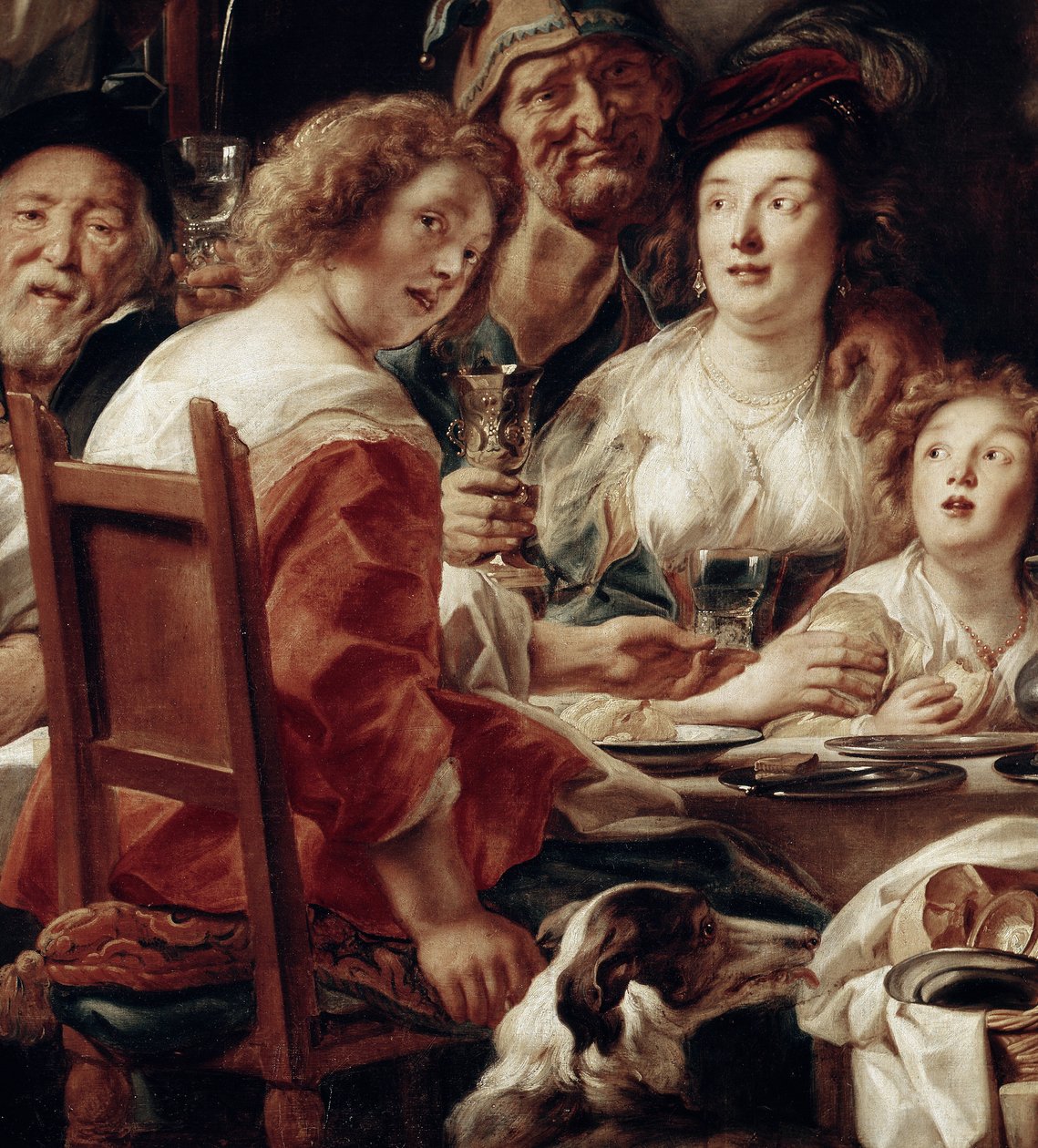 A király iszik, részlet (olaj, vászon alkotó: Jacob Jordaens