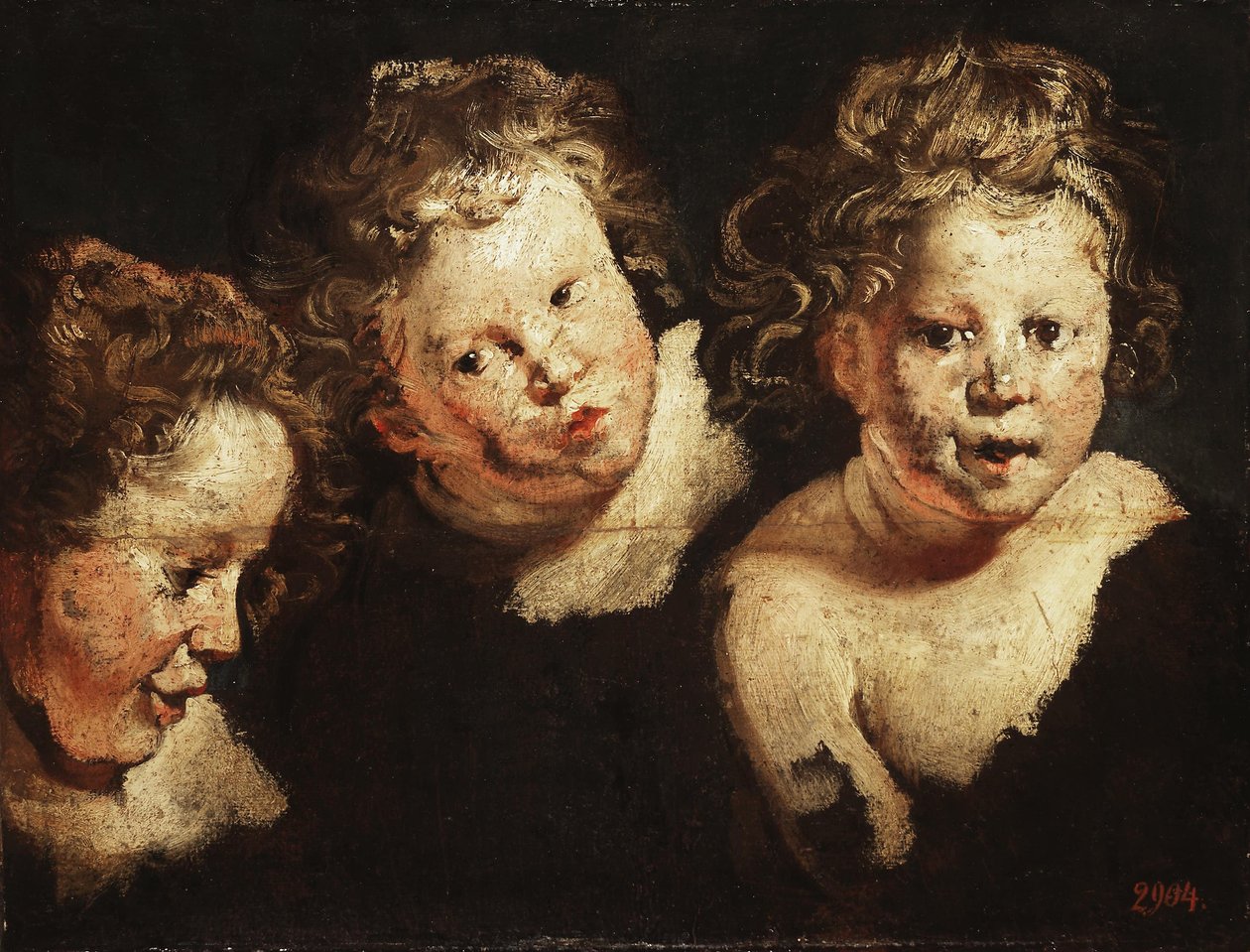 Három tanulmány egy gyermek fejéről alkotó: Jacob Jordaens