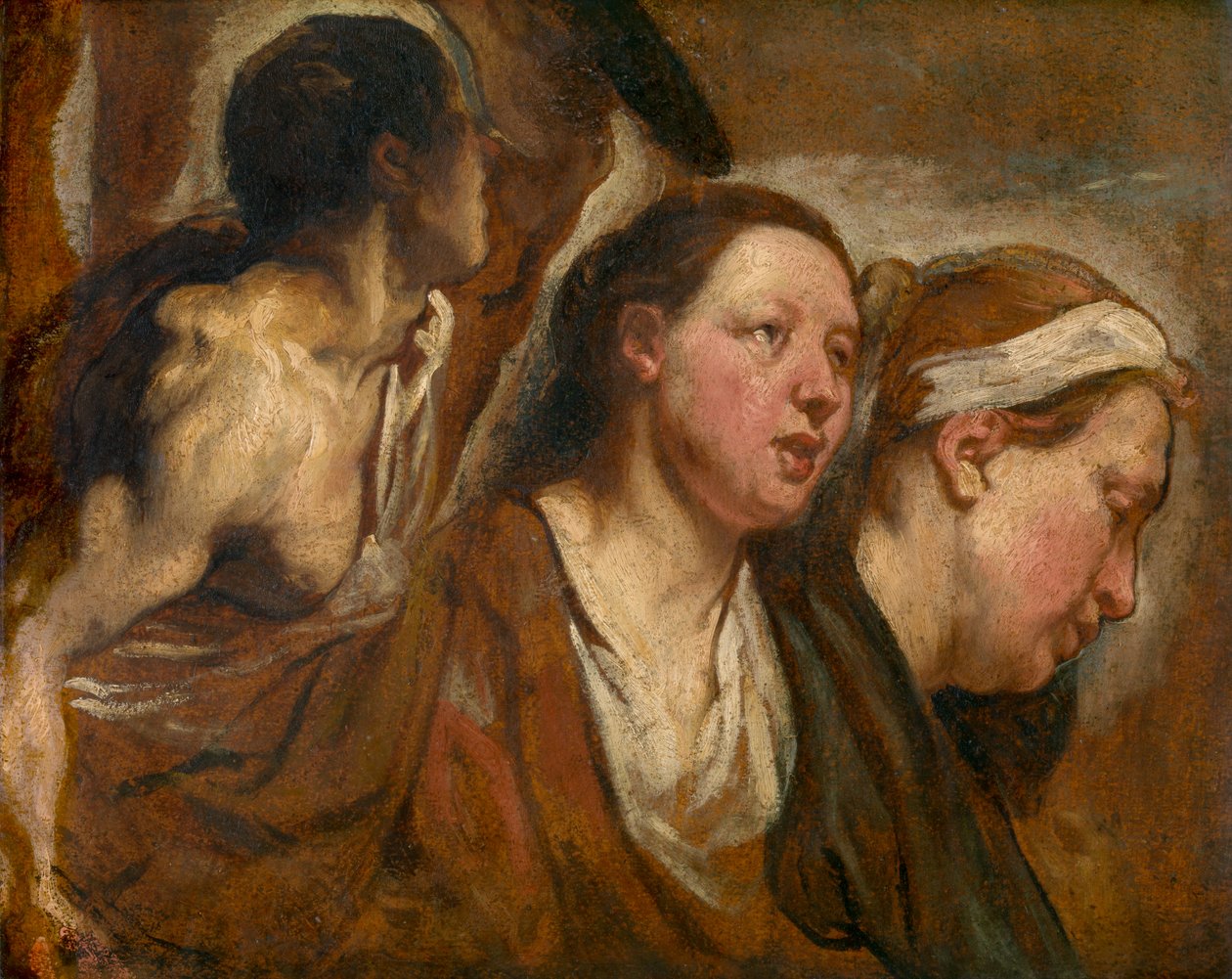 Két női fej és egy harcos törzse alkotó: Jacob Jordaens