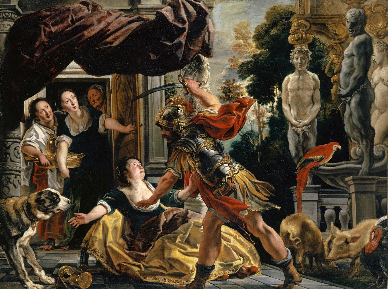 Ulysses megfenyegeti Circét, 1630-35 körül alkotó: Jacob Jordaens