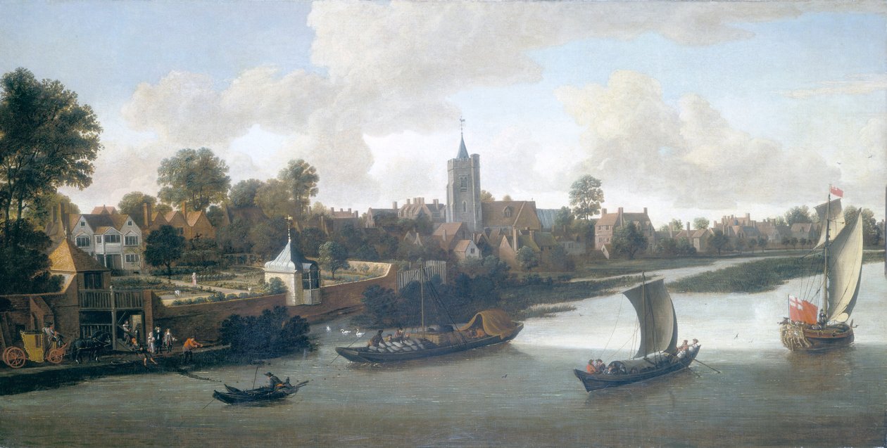 „Chiswick a folyóból”, 1675. alkotó: Jacob Knyff